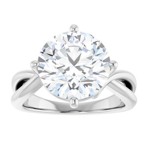 14K White Gold 11 mm Round Ring Mounting – image 5