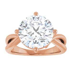 14K Rose Gold 11 mm Round Ring Mounting – image 5