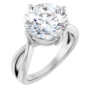 14K White Gold 11 mm Round Ring Mounting