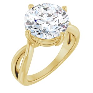 10K Yellow Gold 11 mm Round Ring Mounting