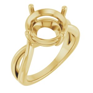 10K Yellow Gold 11 mm Round Ring Mounting – image 2