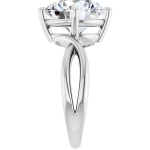14K White Gold 11 mm Round Ring Mounting – image 7