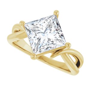 14K Yellow Gold 8x8 mm Square Ring Mounting – image 8