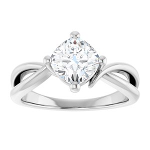 Continuum Sterling Silver 6.5x6.5 mm Cushion Ring Mounting – image 5