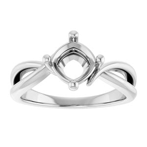 18K White Gold 6.5x6.5 mm Cushion Ring Mounting – image 6