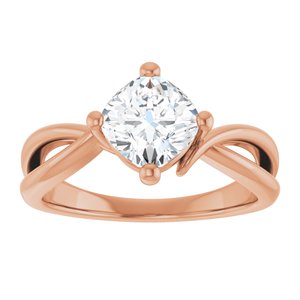 18K Rose Gold 6.5x6.5 mm Cushion Ring Mounting – image 5