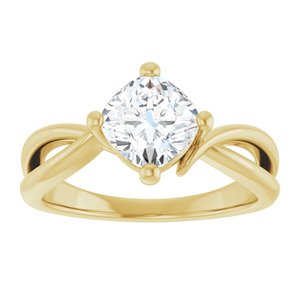 14K Yellow Gold 6.5x6.5 mm Cushion Ring Mounting – image 5