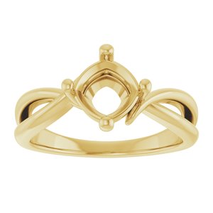 18K Yellow Gold 6.5x6.5 mm Cushion Ring Mounting – image 6