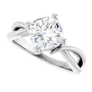 Sterling Silver 7.5x7.5 mm Cushion Ring Mounting – image 8