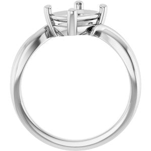 14K X1 White Gold 8.54x6.44 mm Elongated Cushion Ring Mounting – image 4