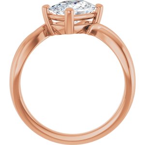 18K Rose Gold 8.54x6.44 mm Elongated Cushion Ring Mounting – image 3