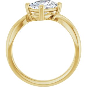 18K Yellow Gold 8.54x6.44 mm Elongated Cushion Ring Mounting – image 3