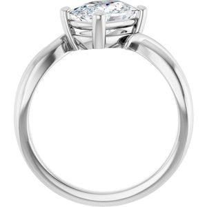 18K White Gold 8.54x6.44 mm Elongated Cushion Ring Mounting – image 3