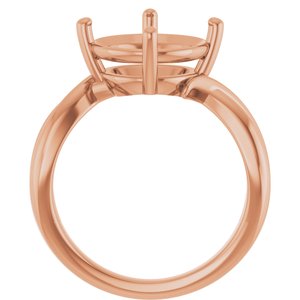 10K Rose Gold 11 mm Round Ring Mounting – image 4