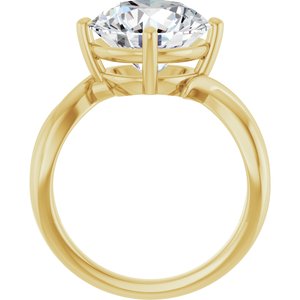 14K Yellow Gold 11 mm Round Ring Mounting – image 3