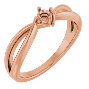 10K Rose Gold 3 mm Round Ring Mounting – image 2