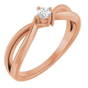 10K Rose Gold 3 mm Round Ring Mounting