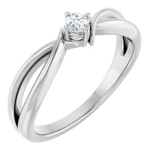 10K White Gold 3 mm Round Ring Mounting