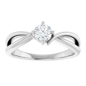 10K White Gold 4.4 mm Round Ring Mounting – image 5