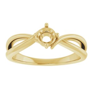 10K Yellow Gold 4.4 mm Round Ring Mounting – image 6