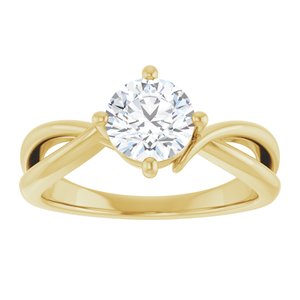 14K Yellow Gold 6.5 mm Round Ring Mounting – image 5