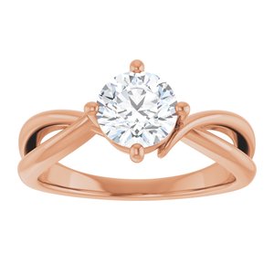 10K Rose Gold 6.5 mm Round Ring Mounting – image 5