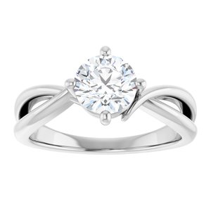 10K White Gold 6.5 mm Round Ring Mounting – image 5
