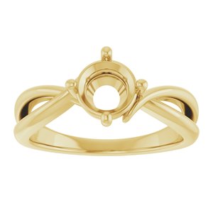 14K Yellow Gold 6.5 mm Round Ring Mounting – image 6