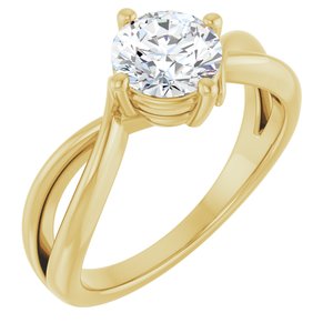 10K Yellow Gold 6.5 mm Round Ring Mounting