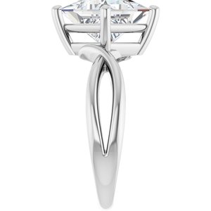 14K White Gold 8x8 mm Square Ring Mounting – image 7
