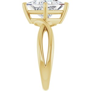 10K Yellow Gold 8x8 mm Square Ring Mounting – image 7