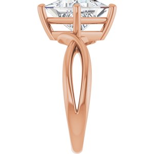 14K Rose Gold 8x8 mm Square Ring Mounting – image 7