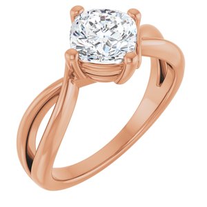 14K Rose Gold 6.5x6.5 mm Cushion Ring Mounting