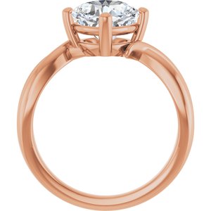 14K Rose Gold 7.5x7.5 mm Cushion Ring Mounting – image 3