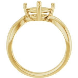 18K Yellow Gold 7.5x7.5 mm Cushion Ring Mounting – image 4