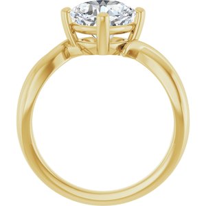 18K Yellow Gold 7.5x7.5 mm Cushion Ring Mounting – image 3