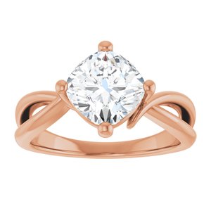 10K Rose Gold 7.5x7.5 mm Cushion Ring Mounting – image 5