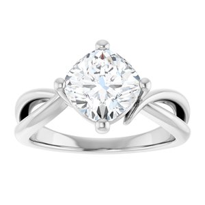 10K White Gold 7.5x7.5 mm Cushion Ring Mounting – image 5