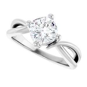 18K White Gold 6.5x6.5 mm Cushion Ring Mounting – image 8
