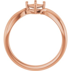 10K Rose Gold 3.75x3.75 mm Square Ring Mounting – image 4