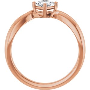 18K Rose Gold 3.75x3.75 mm Square Ring Mounting – image 3