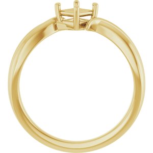 10K Yellow Gold 3.75x3.75 mm Square Ring Mounting – image 4