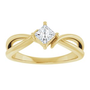10K Yellow Gold 3.75x3.75 mm Square Ring Mounting – image 5