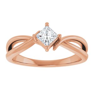 18K Rose Gold 3.75x3.75 mm Square Ring Mounting – image 5