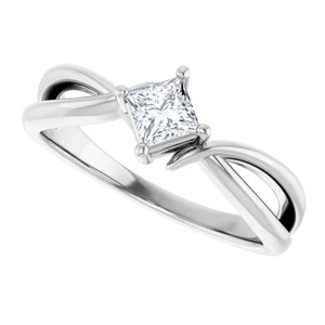 14K White Gold 3.75x3.75 mm Square Ring Mounting – image 8