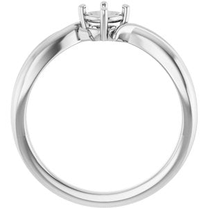 14K White Gold 4.4 mm Round Ring Mounting – image 4
