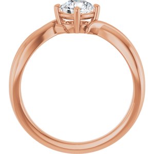14K Rose Gold 5.5 mm Round Ring Mounting – image 3