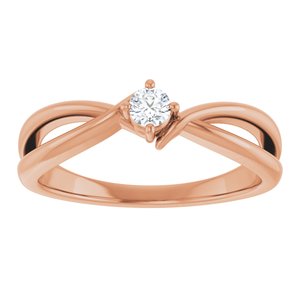 10K Rose Gold 3 mm Round Ring Mounting – image 5