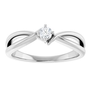 14K X1 White Gold 3 mm Round Ring Mounting – image 5