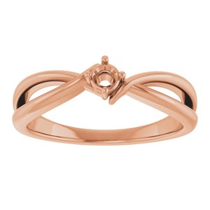 10K Rose Gold 3 mm Round Ring Mounting – image 6